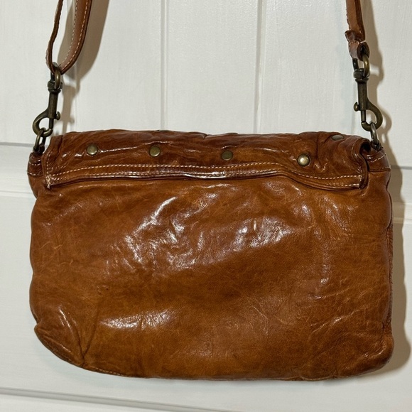 Garnet Hill - Studded Brown Leather Adjustable Shoulder Bag/Cross Body - Picture 6 of 11